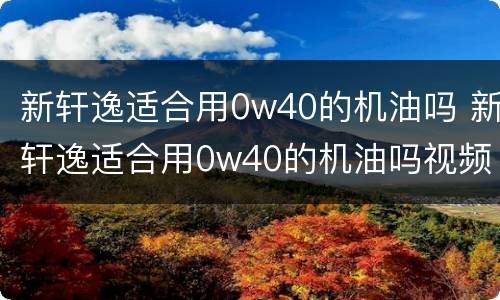 新轩逸适合用0w40的机油吗 新轩逸适合用0w40的机油吗视频