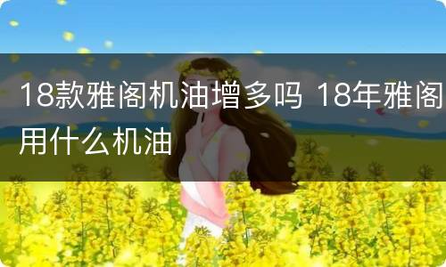 18款雅阁机油增多吗 18年雅阁用什么机油