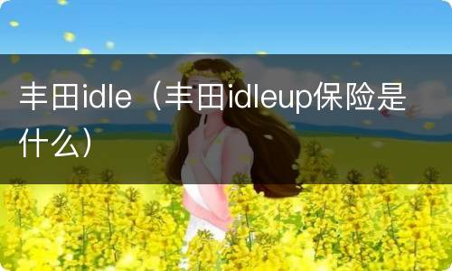 丰田idle（丰田idleup保险是什么）