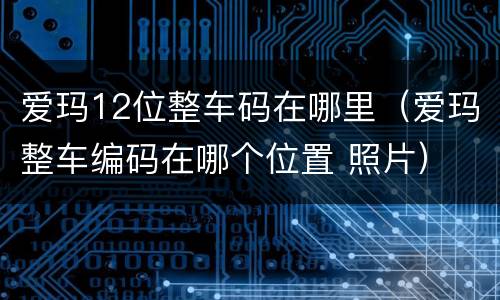 爱玛12位整车码在哪里（爱玛整车编码在哪个位置 照片）