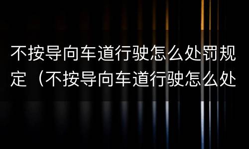 不按导向车道行驶怎么处罚规定（不按导向车道行驶怎么处罚规定最新）