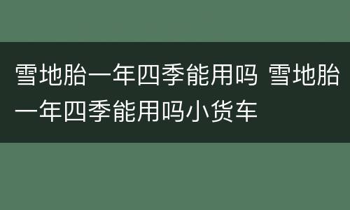 雪地胎一年四季能用吗 雪地胎一年四季能用吗小货车