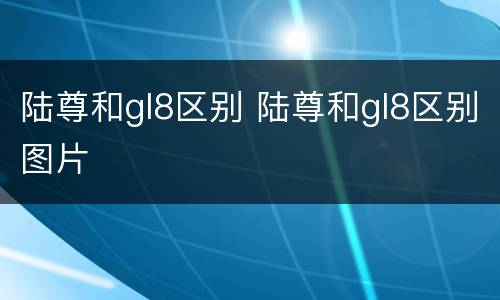 陆尊和gl8区别 陆尊和gl8区别图片