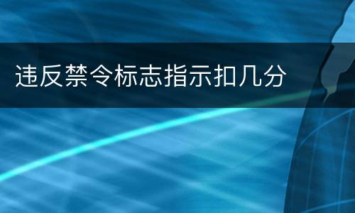 违反禁令标志指示扣几分