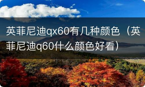 英菲尼迪qx60有几种颜色（英菲尼迪q60什么颜色好看）