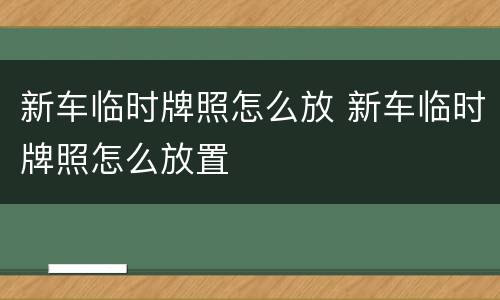 新车临时牌照怎么放 新车临时牌照怎么放置