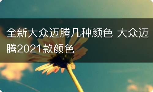 全新大众迈腾几种颜色 大众迈腾2021款颜色