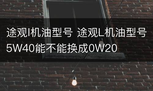 途观l机油型号 途观L机油型号5W40能不能换成0W20