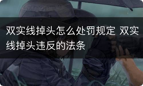 双实线掉头怎么处罚规定 双实线掉头违反的法条