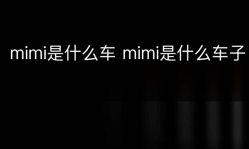 mimi是什么车 mimi是什么车子