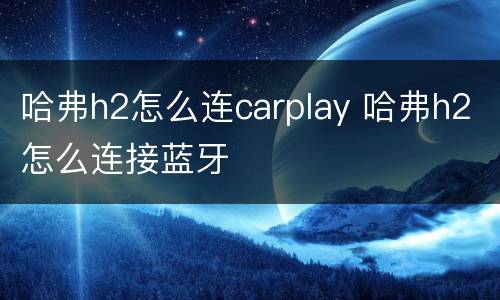 哈弗h2怎么连carplay 哈弗h2怎么连接蓝牙