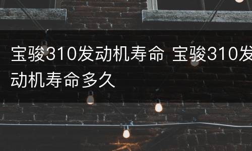 宝骏310发动机寿命 宝骏310发动机寿命多久