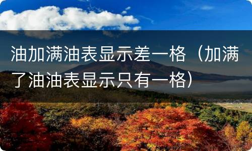 油加满油表显示差一格（加满了油油表显示只有一格）