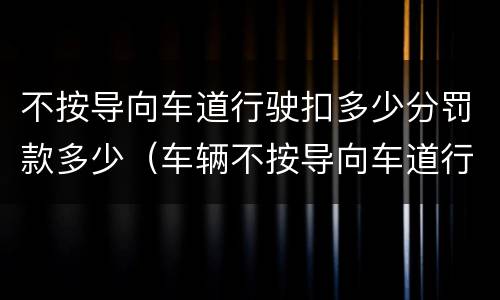 不按导向车道行驶扣多少分罚款多少（车辆不按导向车道行驶扣几分罚款多少）