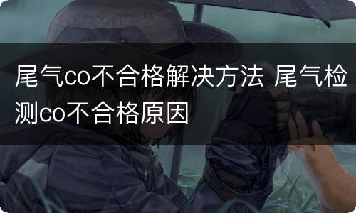 尾气co不合格解决方法 尾气检测co不合格原因