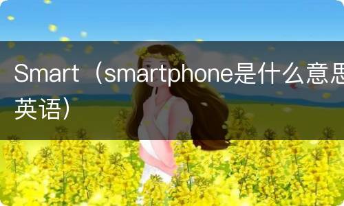 Smart（smartphone是什么意思英语）