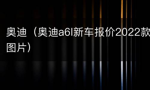 奥迪（奥迪a6l新车报价2022款图片）