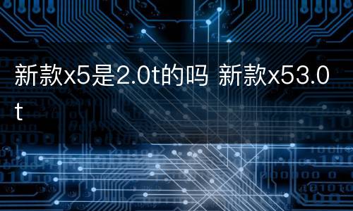 新款x5是2.0t的吗 新款x53.0t