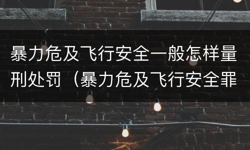 暴力危及飞行安全一般怎样量刑处罚（暴力危及飞行安全罪是危险犯吗）