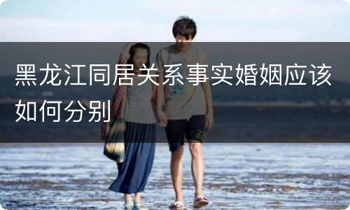 黑龙江同居关系事实婚姻应该如何分别