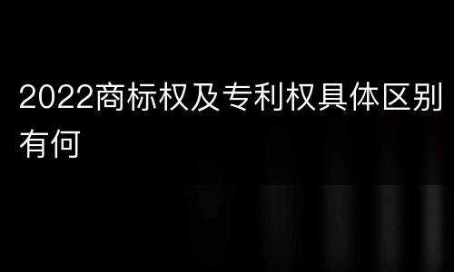 2022商标权及专利权具体区别有何