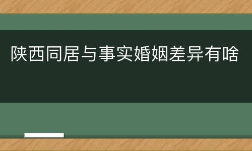 陕西同居与事实婚姻差异有啥