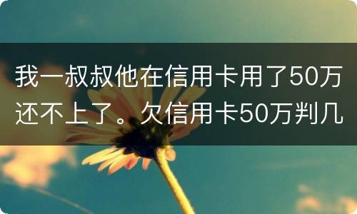 我一叔叔他在信用卡用了50万还不上了。欠信用卡50万判几年