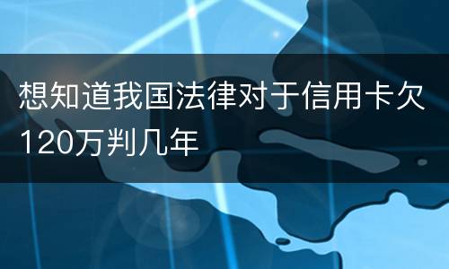 想知道我国法律对于信用卡欠120万判几年