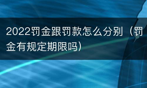 2022罚金跟罚款怎么分别（罚金有规定期限吗）