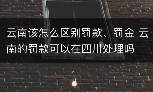 云南该怎么区别罚款、罚金 云南的罚款可以在四川处理吗