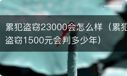 累犯盗窃23000会怎么样（累犯盗窃1500元会判多少年）