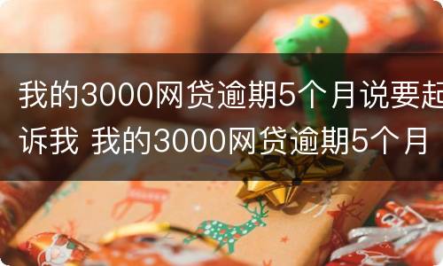 我的3000网贷逾期5个月说要起诉我 我的3000网贷逾期5个月说要起诉我怎么办