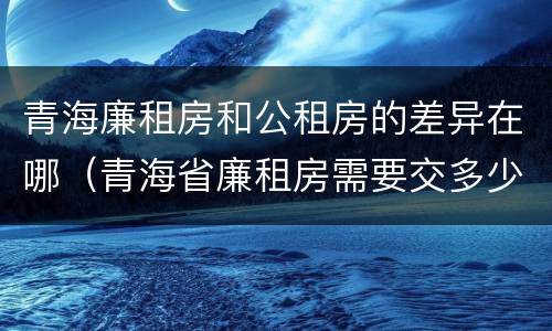 青海廉租房和公租房的差异在哪（青海省廉租房需要交多少钱）