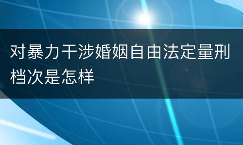 对暴力干涉婚姻自由法定量刑档次是怎样