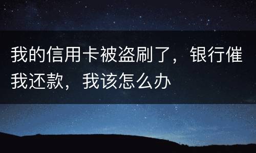 我的信用卡被盗刷了，银行催我还款，我该怎么办