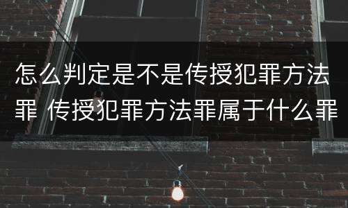 怎么判定是不是传授犯罪方法罪 传授犯罪方法罪属于什么罪