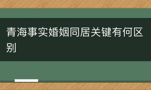 青海事实婚姻同居关键有何区别