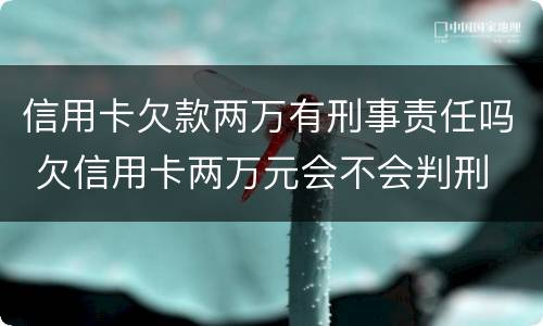 信用卡欠款两万有刑事责任吗 欠信用卡两万元会不会判刑