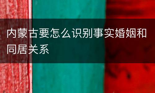 内蒙古要怎么识别事实婚姻和同居关系