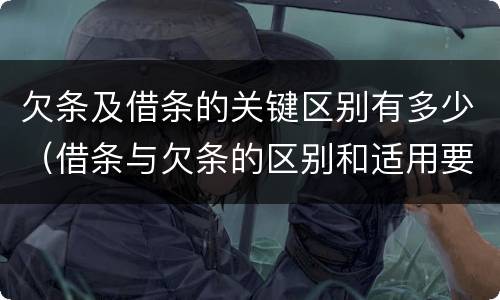 欠条及借条的关键区别有多少（借条与欠条的区别和适用要点）