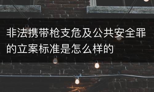 非法携带枪支危及公共安全罪的立案标准是怎么样的