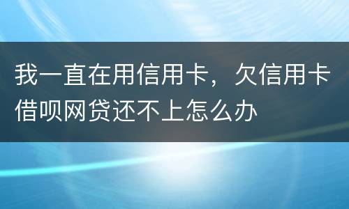 我一直在用信用卡，欠信用卡借呗网贷还不上怎么办