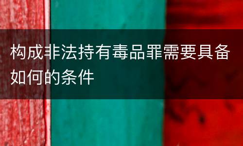 构成非法持有毒品罪需要具备如何的条件