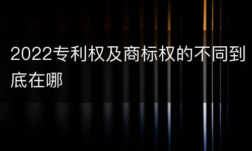 2022专利权及商标权的不同到底在哪