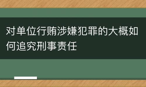 对单位行贿涉嫌犯罪的大概如何追究刑事责任