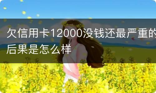 欠信用卡12000没钱还最严重的后果是怎么样