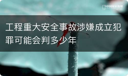 工程重大安全事故涉嫌成立犯罪可能会判多少年