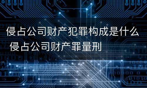 侵占公司财产犯罪构成是什么 侵占公司财产罪量刑