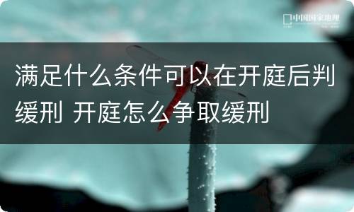 满足什么条件可以在开庭后判缓刑 开庭怎么争取缓刑