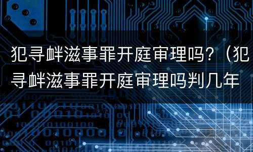 犯寻衅滋事罪开庭审理吗?（犯寻衅滋事罪开庭审理吗判几年）